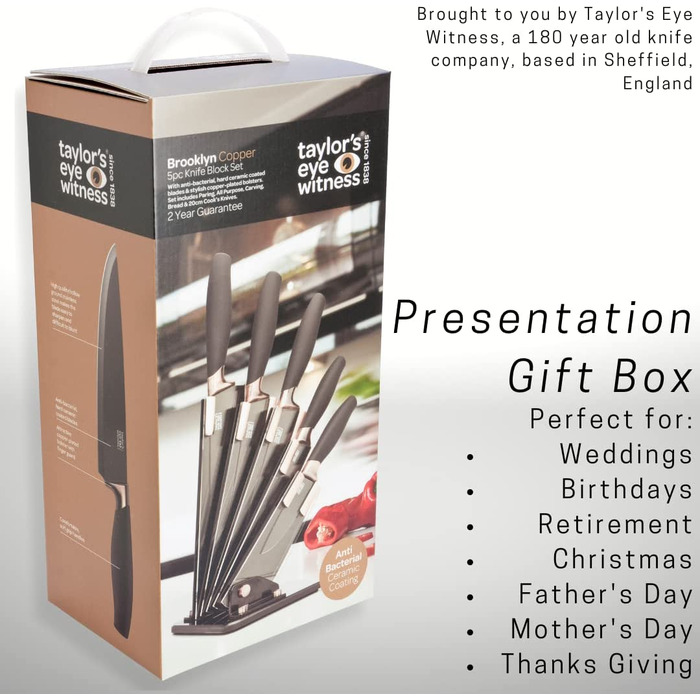 Набор ножей с подставкой 5 предметов Taylor's Eye Witness