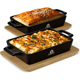 KAISERTAL Набор из 2 сервировочных сковород чугун/дерево KAISERTAL