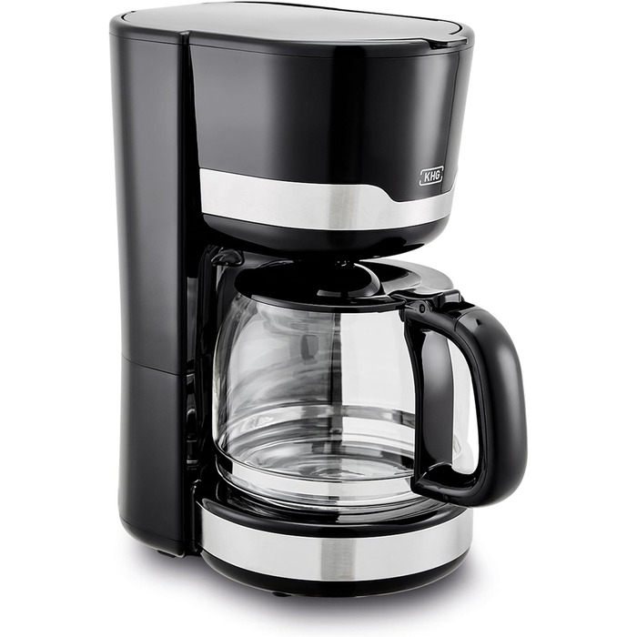 KHG Кофемашина на 12 чашек 1,5 л 1000 Вт сталь/пластик/стекло Black KHG