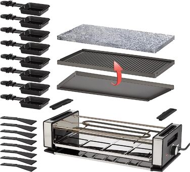 Раклетница-гриль на 8 персон с пластиной из натурального камня Raclette Delice Basic Unold