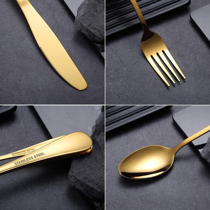 Набор столовых приборов 30 предметов Gold HOMQUEN