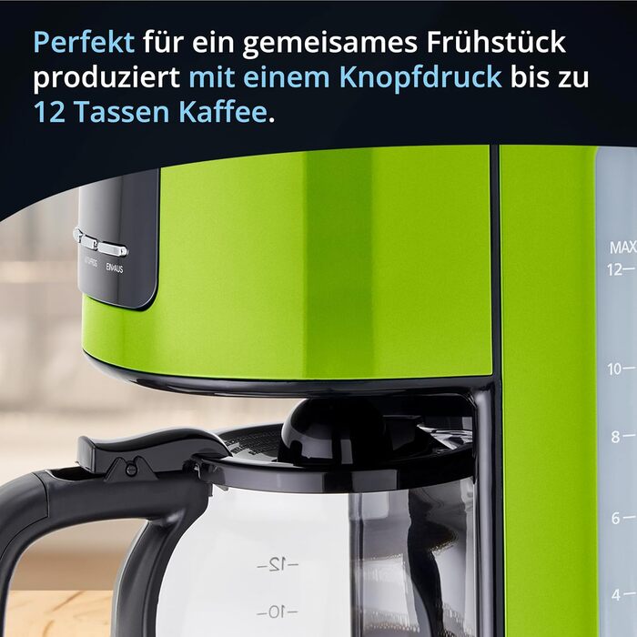 KHG Кофемашина капельная на 12 чашек 1,5 л сталь/стекло/пластик Lime KHG