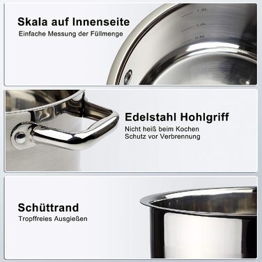 Набор из 5 кастрюль Linnuo