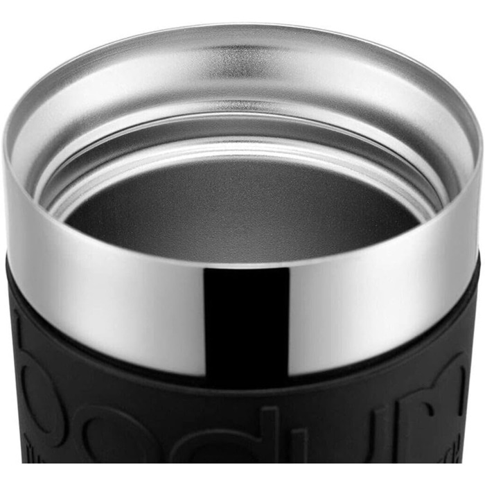 Кружка хромированная 0,35 л Black Travel Mug Bodum