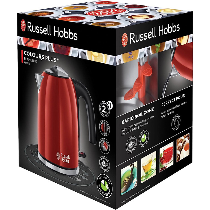 Тостер с 6-ю уровнями поджаривания 1420 Вт и чайник 1,7 л, 2400 Вт Russell Hobbs Luna Colours+