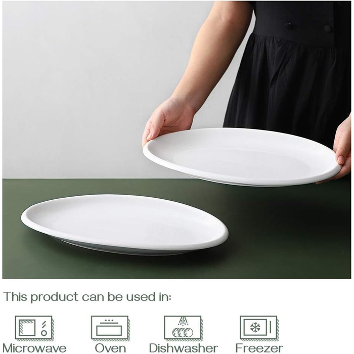 Набор из 2 сервировочных овальных блюд 35,6 х 20,3 см White DOWAN