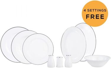 Набор столовой посуды на 12 человек 56 предметов Lexi Platinum KARACA