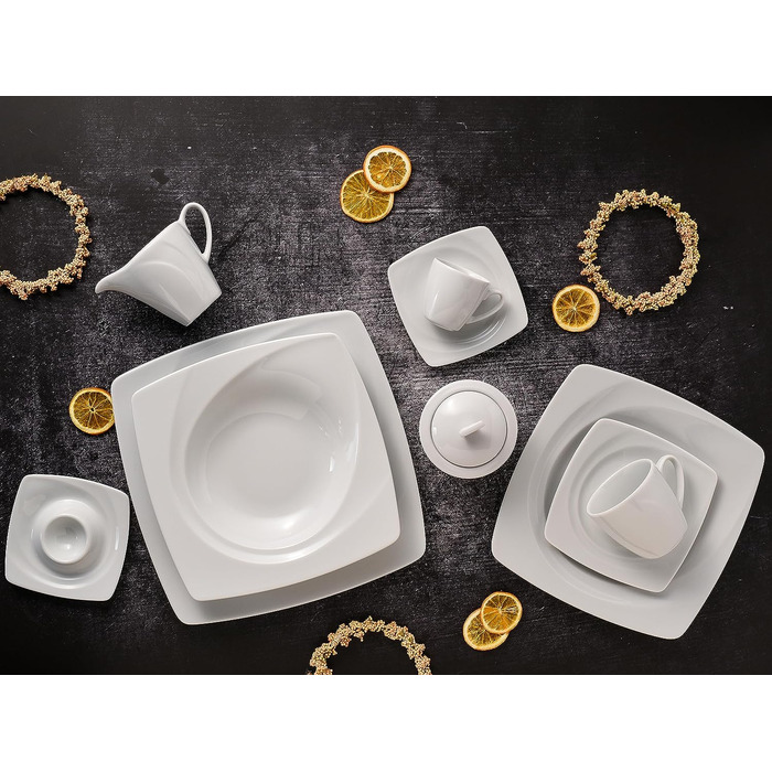 Столовый сервиз на 6 человек 50 предметов White Celebration series CreaTable