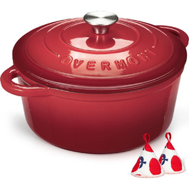 Чугунная эмалированная кастрюля 5,2 л Red Overmont