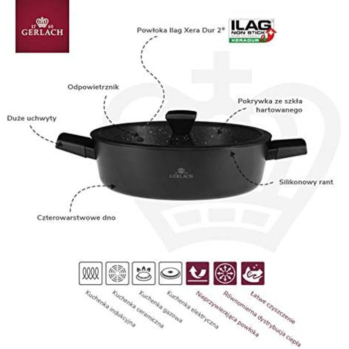 Сковорода с двумя ручками 4,4 л Granitex Gerlach