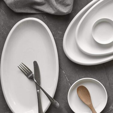 Набор из 2 сервировочных овальных блюд 35,6 х 20,3 см White DOWAN