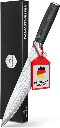 Поварской нож FlavourBomb из 67 слоев дамасской стали, рукоять из микарты, 20 см