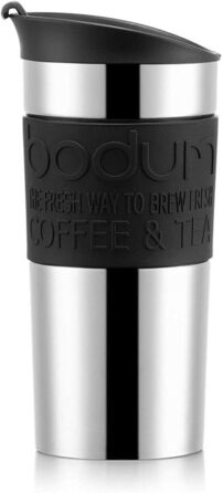 Кружка хромированная 0,35 л Black Travel Mug Bodum