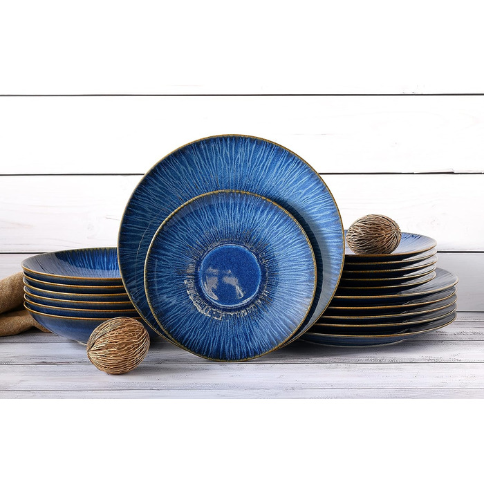 Столовый сервиз на 6 человек 18 предметов Sea Breeze Blue CreaTable