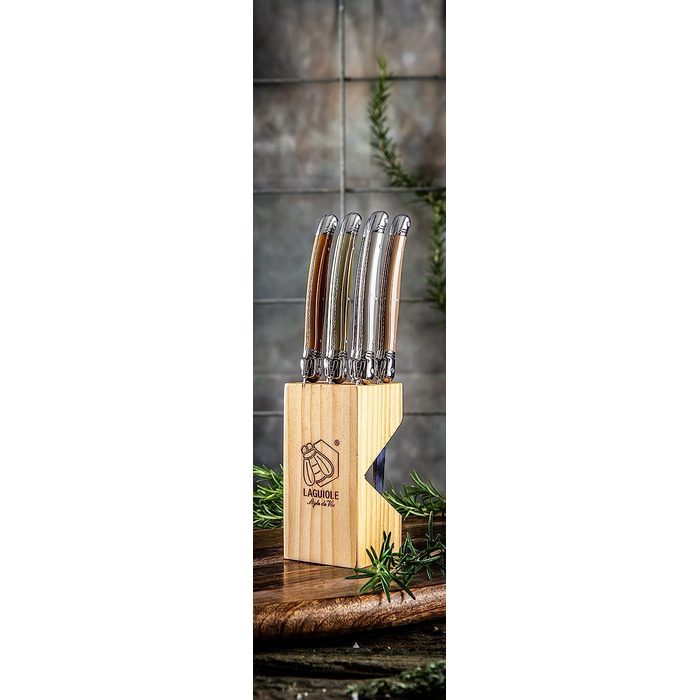 Набор ножей для стейка с подставкой 7 предметов Premium Line Laguiole Style de Vie