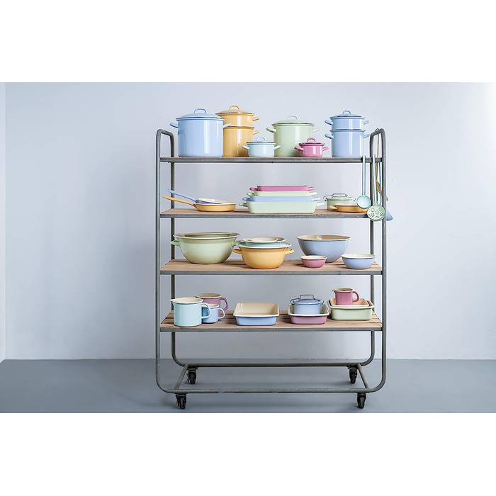 Кастрюля 3 л 18 см, эмалированная, голубая Riess 0272-006