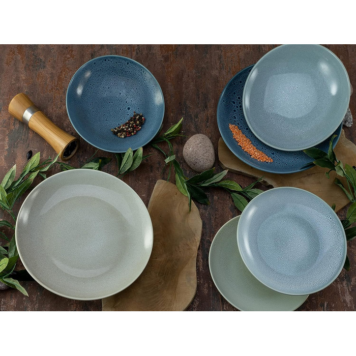 Столовый сервиз на 4 человека 12 предметов Reactive Aqua CreaTable