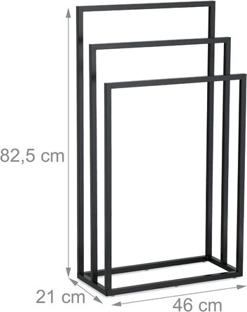 Вешалка для полотенец с 3 перекладинами 82,5 x 46 x 21 см Relaxdays