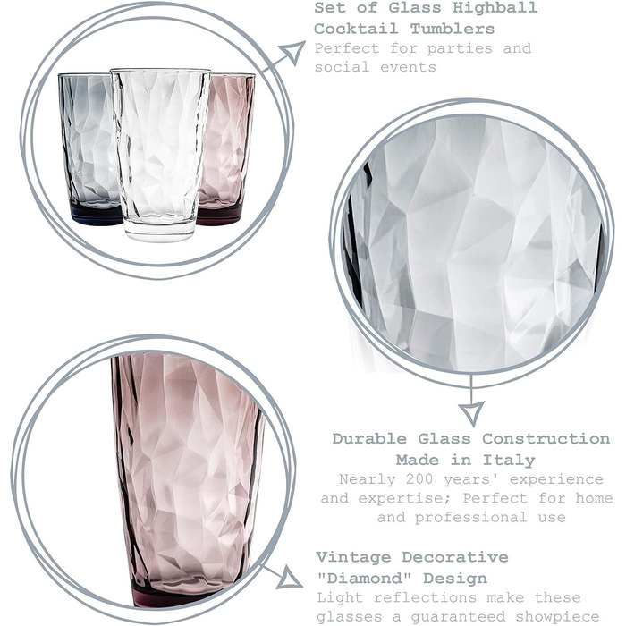 Набор из 6 стаканов 0,47 л Diamond Bormioli Rocco