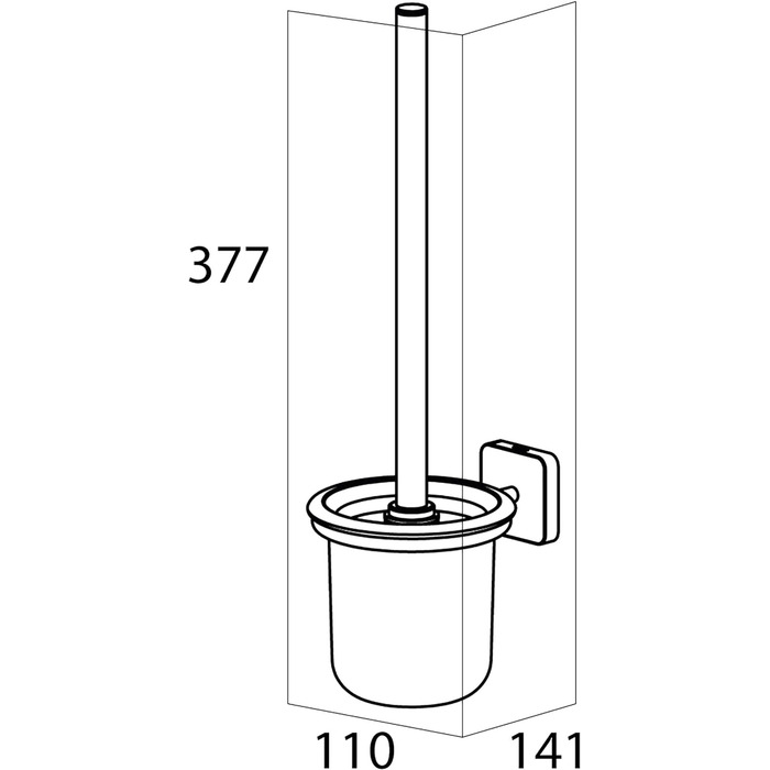 Ёршик для унитаза с держателем 37,7 см, матовый Tiger