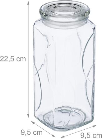Банки для хранения с крышками, набор из 6 шт., банки, 1300 мл, квадратные банки для хранения, герметичные стеклянные контейнеры, прозрачные