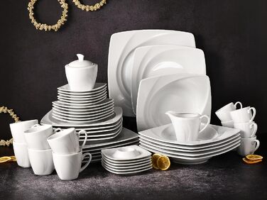 Столовый сервиз на 6 человек 50 предметов White Celebration series CreaTable