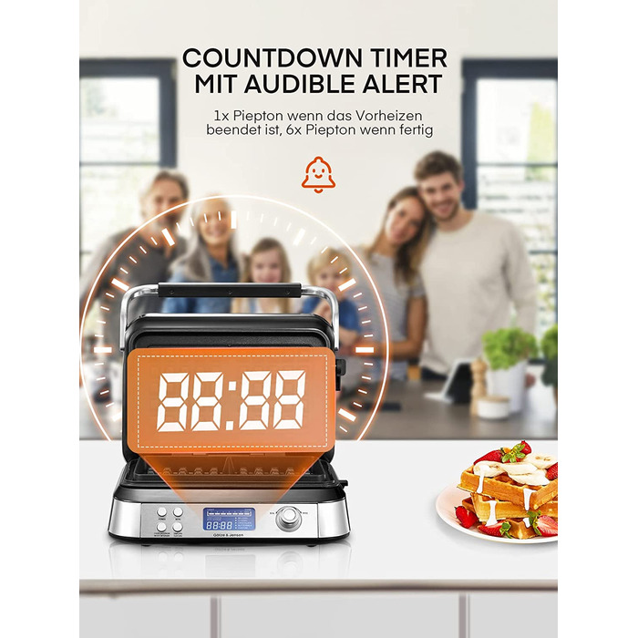 Вафельница c антипригарным покрытием 1600 Вт Thermal Pro FOHERE