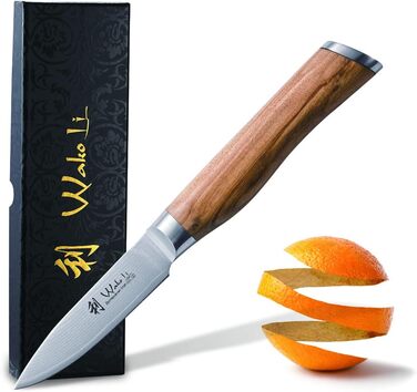 Профессиональный нож с дамасской стали с ручкой из оливкового дерева Wakoli