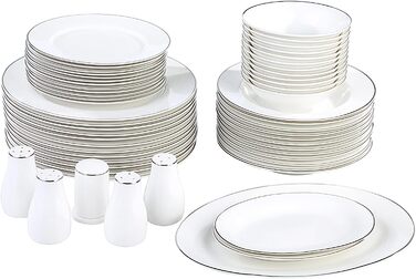 Набор столовой посуды на 12 человек 56 предметов Lexi Platinum KARACA