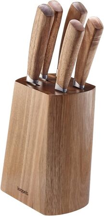 Kuppels Набор из 5 ножей с блоком для хранения сталь/акация Kuppels