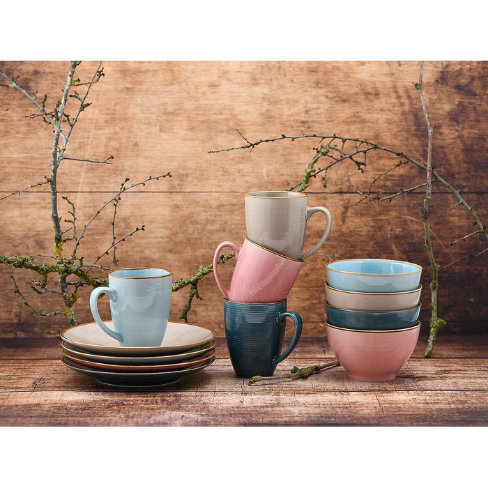 Столовый сервиз из керамогранита на 4 человека 12 предметов Cosy Morning Series 22245 CreaTable