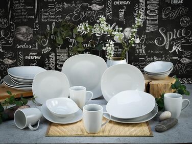 Столовый сервиз на 4 человека 20 предметов White Square CreaTable