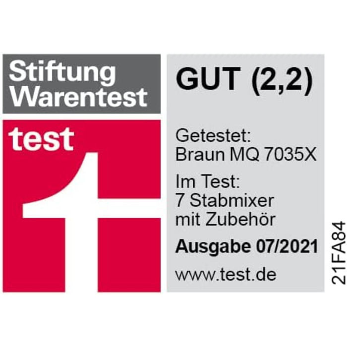 Ручной блендер Braun MultiQuick 7 MQ 7035X / 1000 Вт / 3 предмета / измельчитель 500 мл / стакан 600 мл / нержавеющая сталь