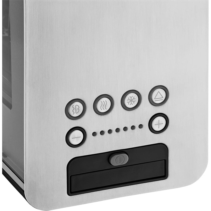 Стеклянный тостер WMF Lono / на 2 ломтика / с насадкой для булочек / 7 ступеней