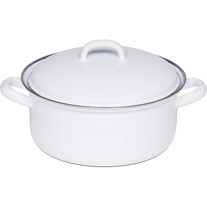 Кастрюля 1 л 16 см, эмалированная, белая Riess 0128-033