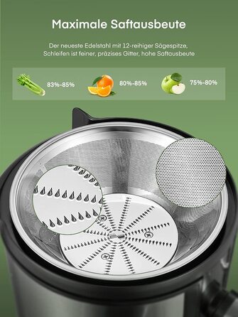 Соковыжималка для овощей и фруктов Juilist / 800 Вт / 2 скорости / нержавеющая сталь
