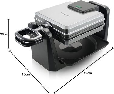 Вращающаяся вафельница для 4 бельгийских вафель 1000 Вт WM-110984.4 Emerio