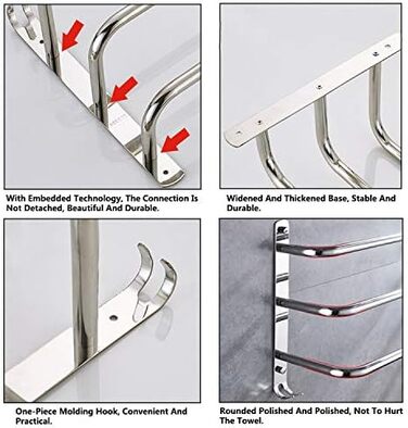 Вешалка для полотенец 3-х уровневая 60 см ‎HONPHIER
