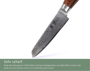 Поварской нож из 67 слоев дамасской стали 10 см EDIB Pro Mukimono Wakoli