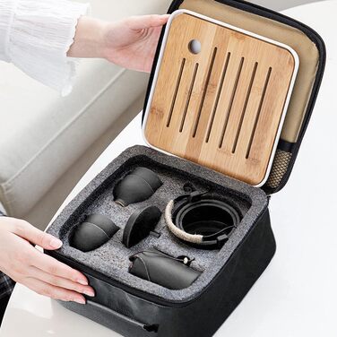 Fanquare Чайный сервиз в японском стиле с дорожной сумкой Fanquare