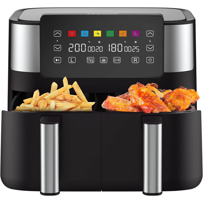 Двухзонная фритюрница JOYAMI XXL / 7,6 л / 6 программ / 2850 Вт