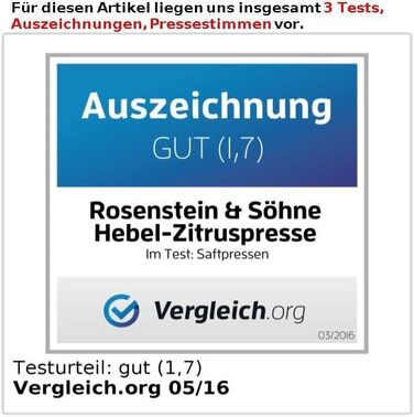 Ручная соковыжималка для цитрусовых Rosenstein &amp; Sons Squeezer &quot;Premium&quot; XL