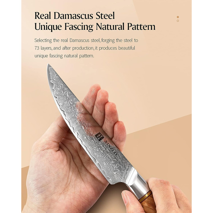 Набор из 4 ножей для стейка из дамасской стали XINZUO