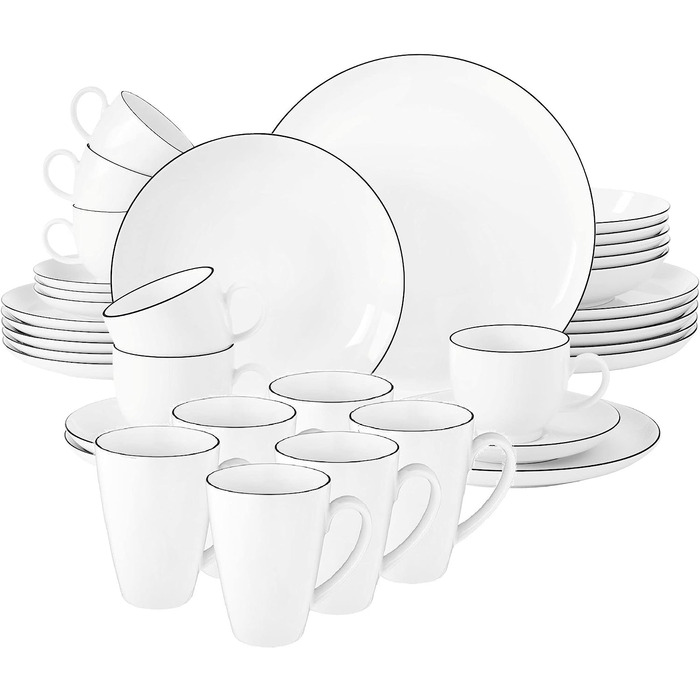 Комбинированный сервиз 36 предметов Black Line Lido Seltmann Weiden