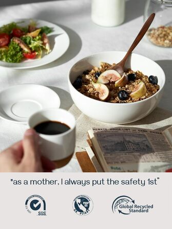 Набор глубоких керамических пиал 1,1 л 4 предмета White DOWAN