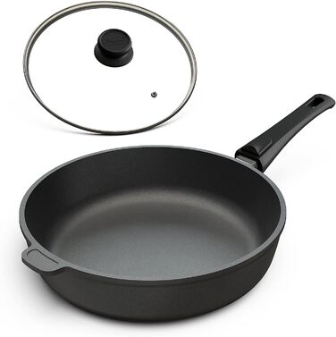 Чугунная индукционная сковорода с крышкой 28 см Hoffmann