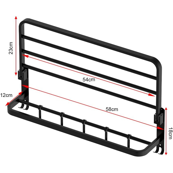 Вешалка для полотенец 58 см с крючками ‎HONPHIER