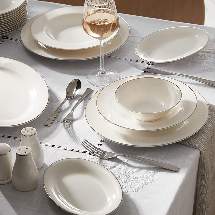 Набор столовой посуды на 12 человек 56 предметов Lexi Platinum KARACA