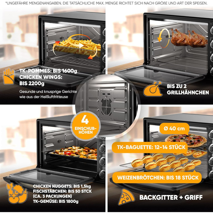 Мини-духовка с конвекцией воздуха 60 л CYCLONE PRO+ Stillstern