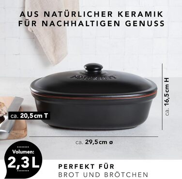 Хлебница 29,5 х 20,5 х 16,5 см Black Medi Oval Römertopf